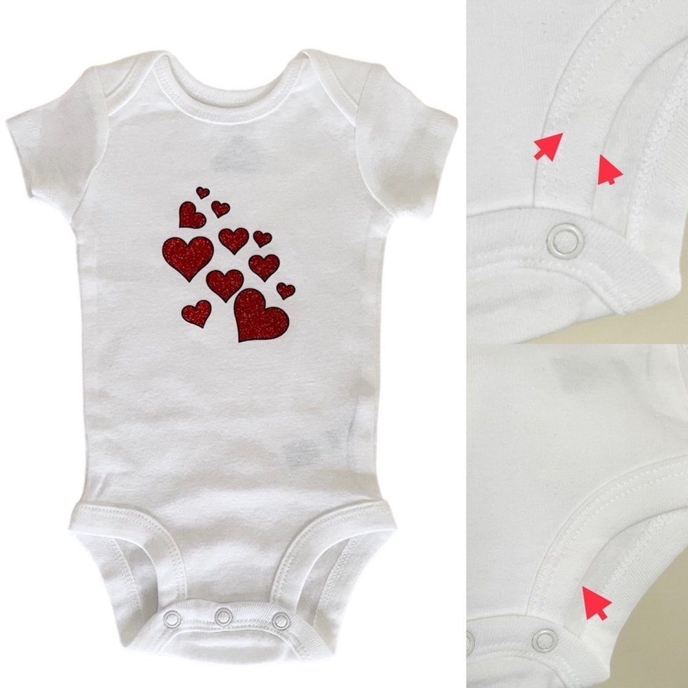 Carter’s Newborn Baby Handmade Hearts Graphic White One-Piece with Snaps